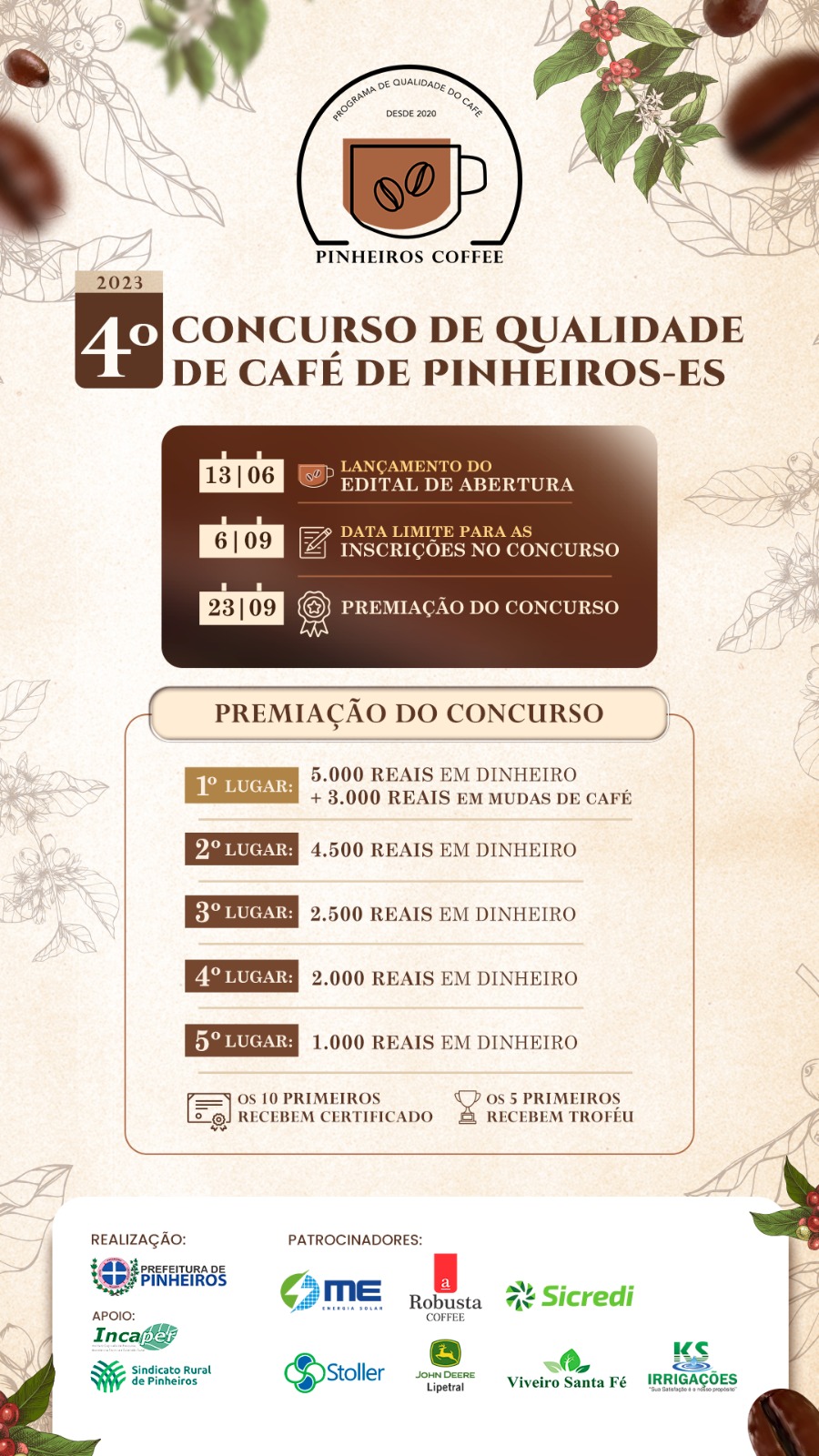 INSCRIÇÕES PARA O 4º CONCURSO DE QUALIDADE DO CAFÉ PROSSEGUEM ABERTAS