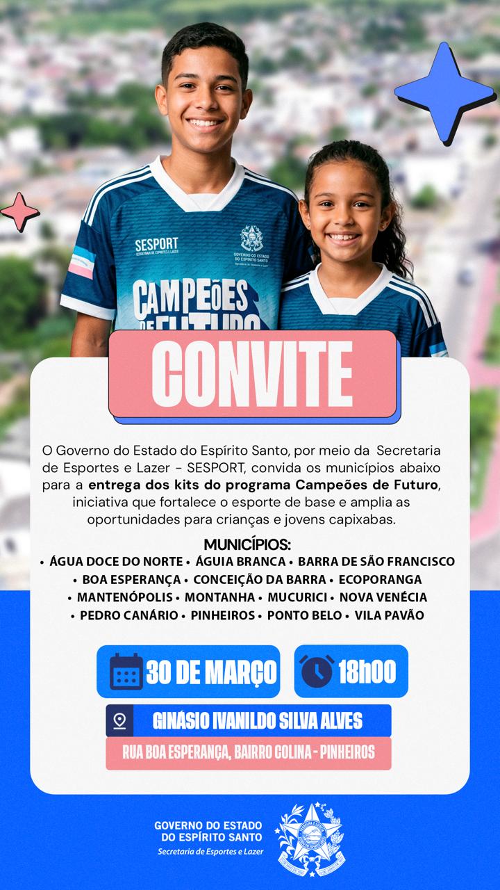 Pinheiros recebe entrega de kits esportivos do Programa Campeões de Futuro nesta segunda (30)