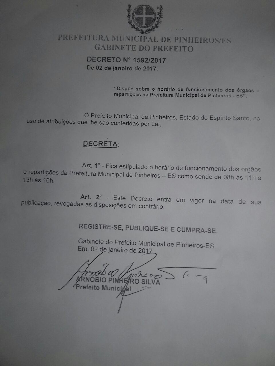 Prefeitura de Pinheiros define novo horário de atendimento ao público