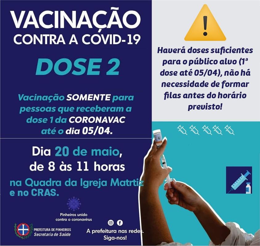 SECRETARIA MUNICIPAL DE SAÚDE REFORÇA QUE VACINA VAI CHEGAR A TODOS E QUE NÃO HÁ NECESSIDADE DE CORRIDA POR IMUNIZAÇÃO