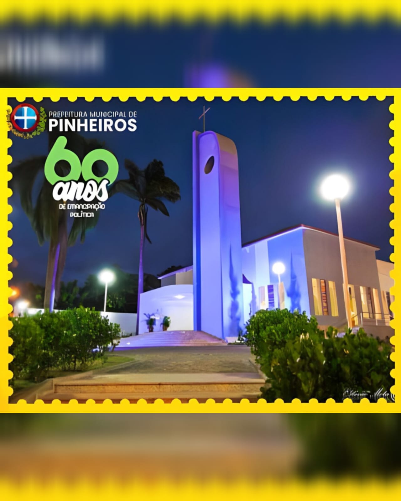 CORREIOS EXPÕEM SELO COMEMORATIVO DOS 60 ANOS DE PINHEIROS DURANTE A FEIRA DOS MUNICÍPIOS 2024
