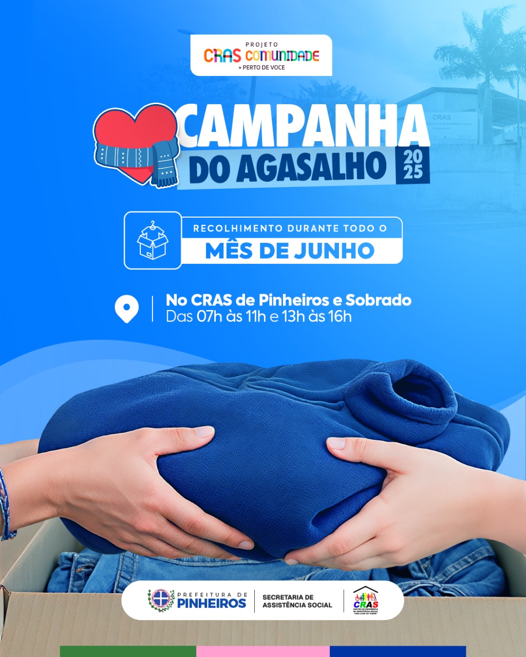 Campanha do Agasalho 2025 começa em junho em Pinheiros