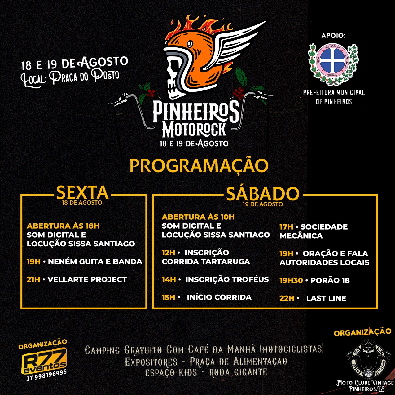 PINHEIROS MOTOROCK TEM PROGRAMAÇÃO DEFINIDA