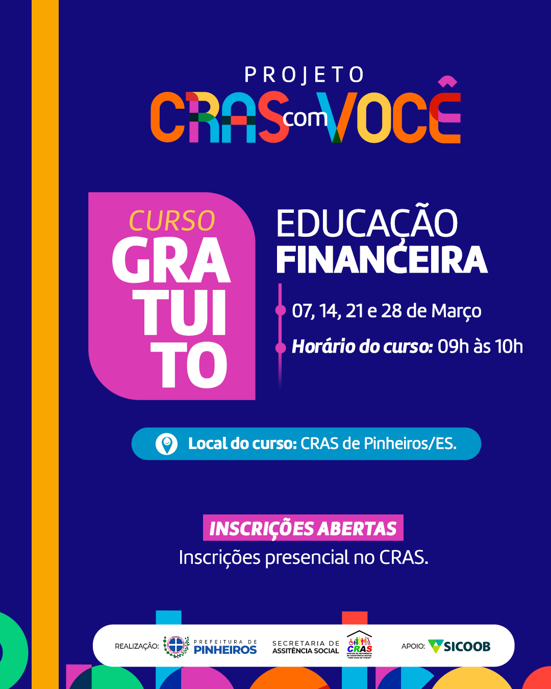 Inscrições abertas para curso de Educação Financeira em Pinheiros