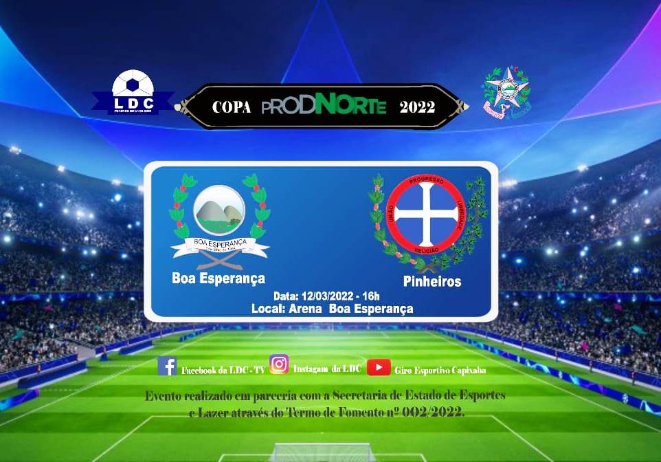 PINHEIROS E BOA ESPERANÇA FAZEM JOGO DE ABERTURA DA 2ª COPA PRODNORTE NESTE SÁBADO (12)