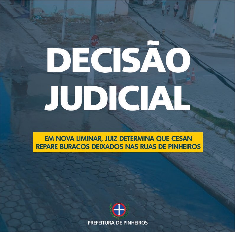 EM NOVA LIMINAR, JUIZ DETERMINA QUE CESAN REPARE BURACOS DEIXADOS NAS RUAS DE PINHEIROS