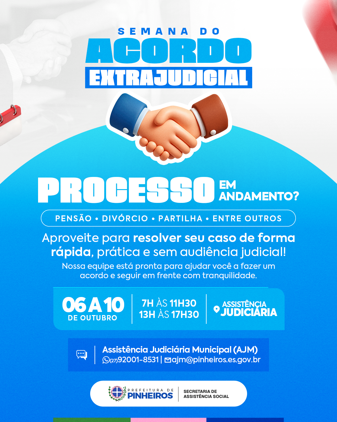 Assistência Judiciária promove Semana do Acordo Extrajudicial