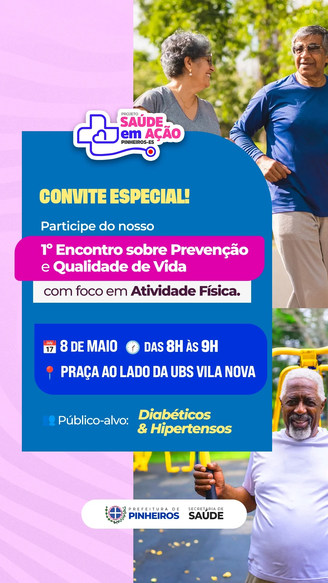 Pinheiros promove evento com foco em atividade física para hipertensos e diabéticos