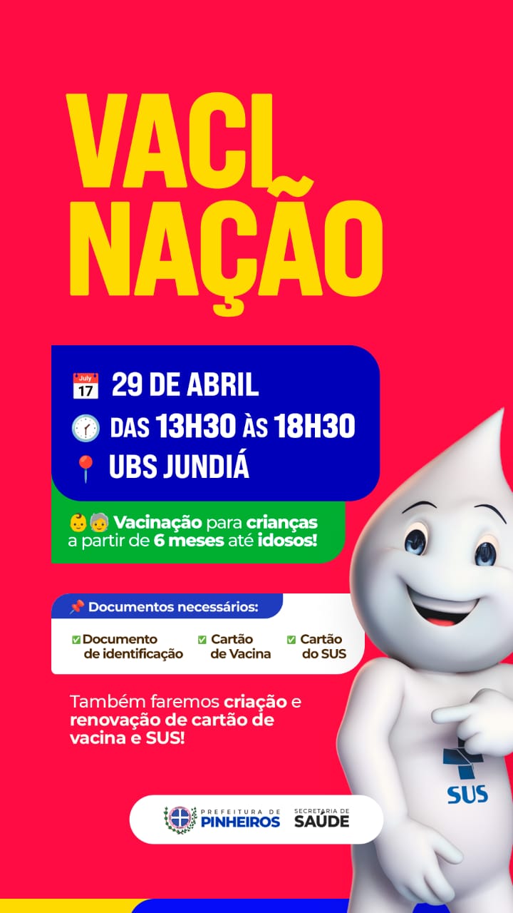 Mutirão de vacinação acontece nesta terça-feira (29) no bairro Jundiá