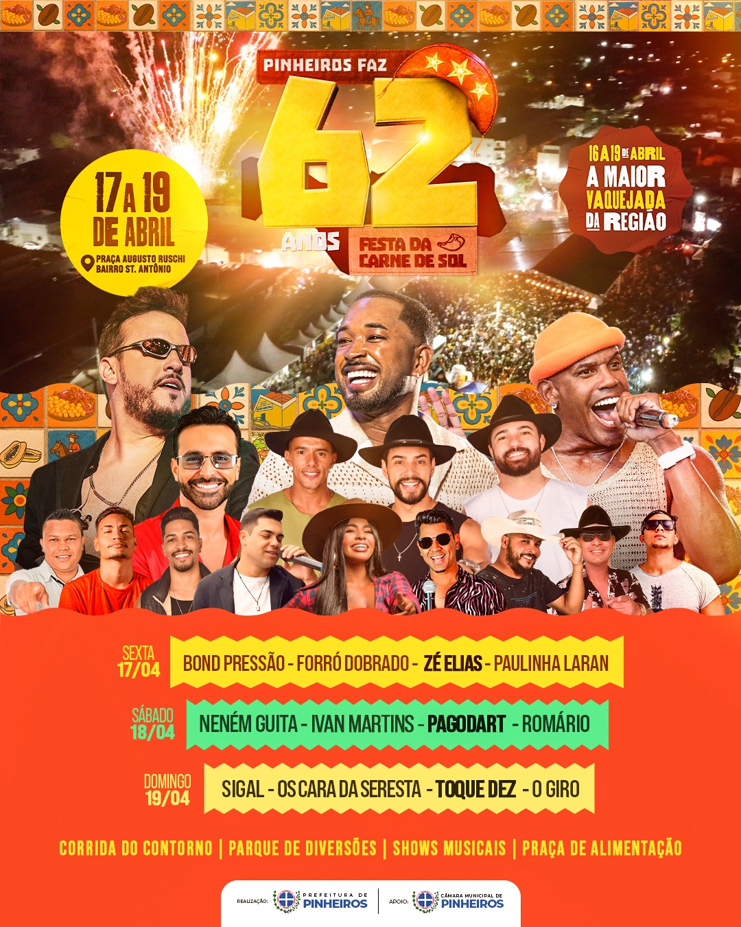 Pinheiros divulga atrações da Festa da Carne de Sol 2026