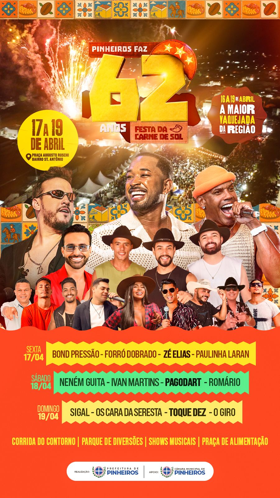 Pinheiros divulga atrações da Festa da Carne de Sol 2026