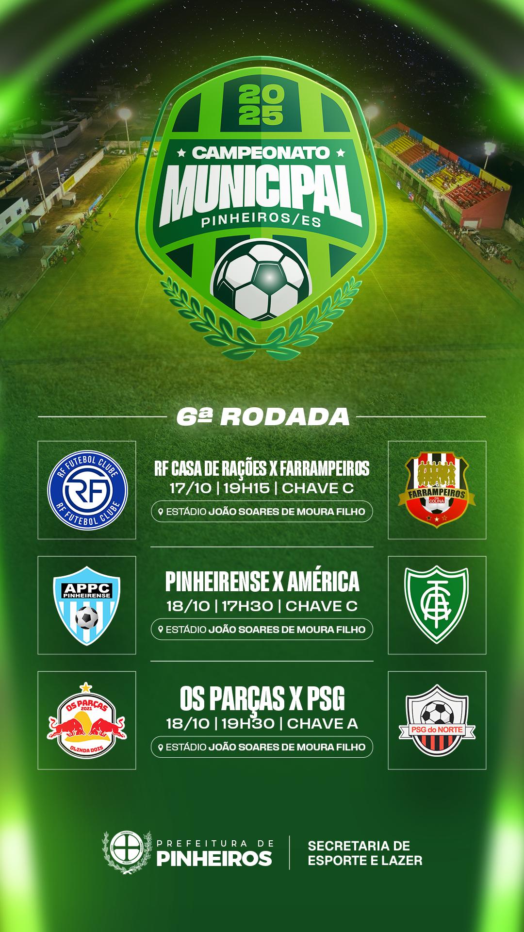 Cinco equipes disputam duas vagas para as quartas de final do Campeonato Municipal de Futebol