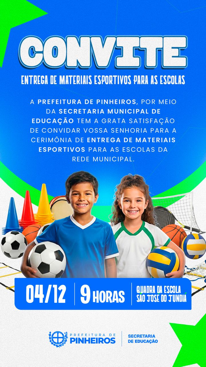 Prefeitura entrega novos materiais esportivos às escolas municipais nesta quinta (4)