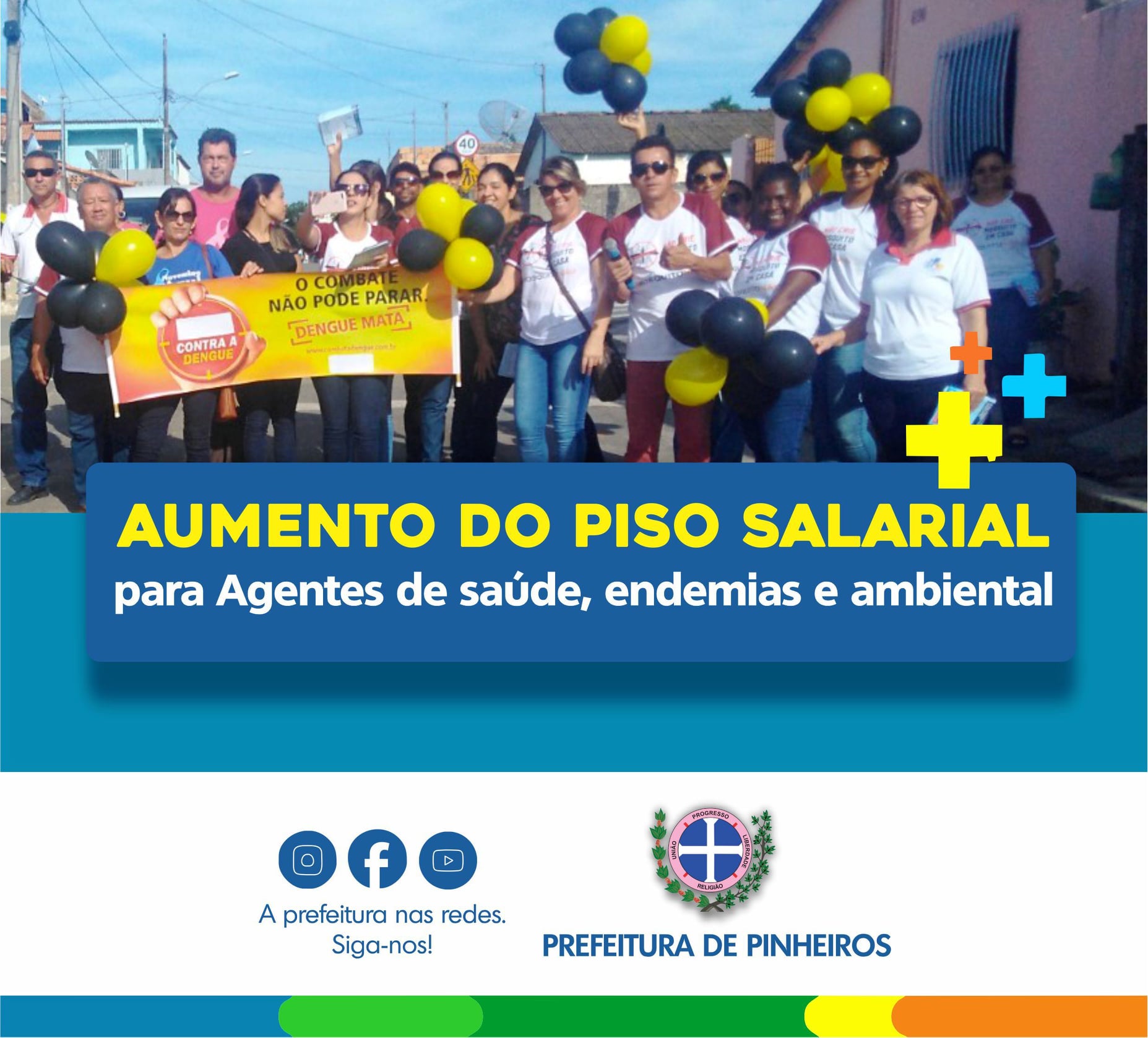 PISO SALARIAL DE AGENTES DE SAÚDE, DE COMBATE A ENDEMIAS, E DE VIGILÂNCIA AMBIENTAL DE PINHEIROS É REAJUSTADO PELA SEGUNDA VEZ NO ANO