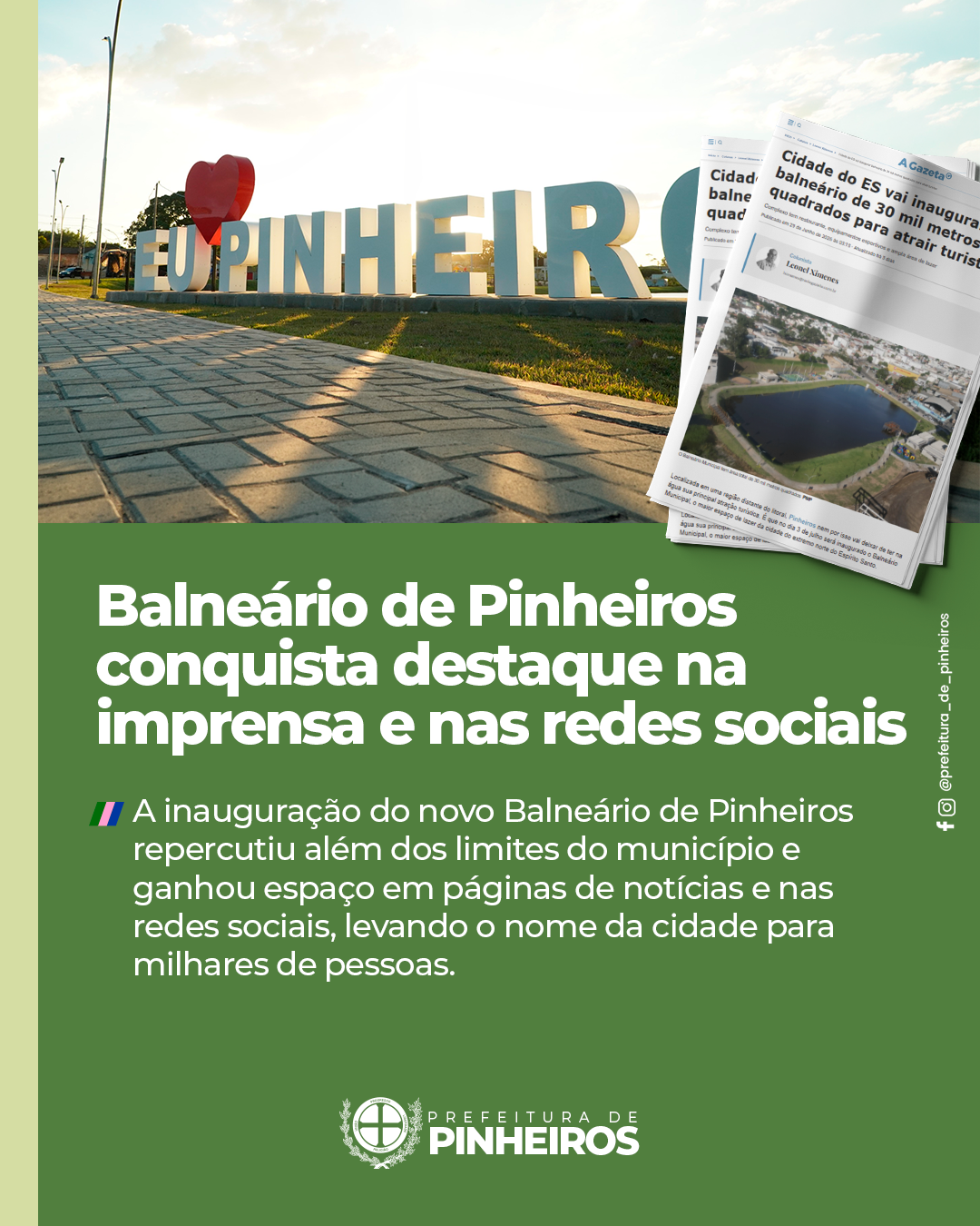Balneário de Pinheiros conquista destaque na imprensa e nas redes sociais