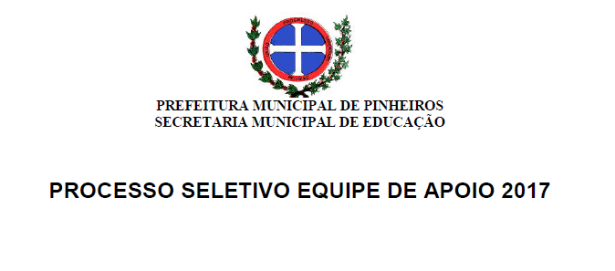 RESULTADO PARCIAL PROCESSO SELETIVO EQUIPE DE APOIO - EDITAL 05-2017