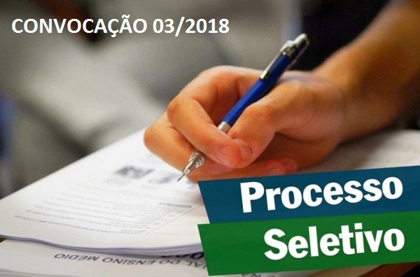 Edital de Convocação nº 03/2018  PESSOAL DE APOIO